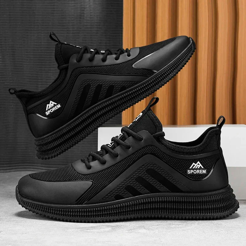 DUTRIEUX Men’s Casual Sneakers – PU Lace-Up Rubber Sole Shoes (C101-AB02)