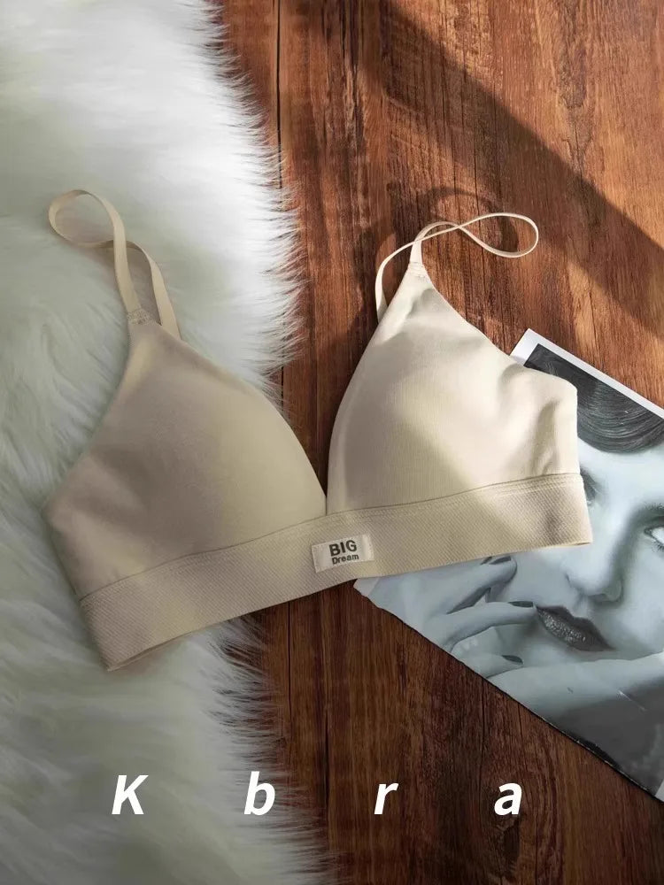 MOYISU Wholesale French Lady Triangle Cup Lingerie for Women No Underwire Comfort Anti-sag Small Bra Cover No Trace Summer Thin