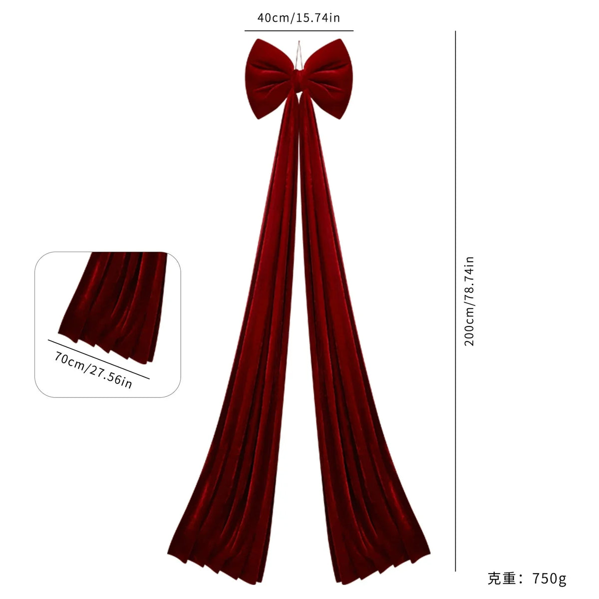1PC Christmas Bow Red Velvet Christmas Tree Toppers Ornament Large Wreath Bows Door Wall Decor New Year Xmas Party Decoration