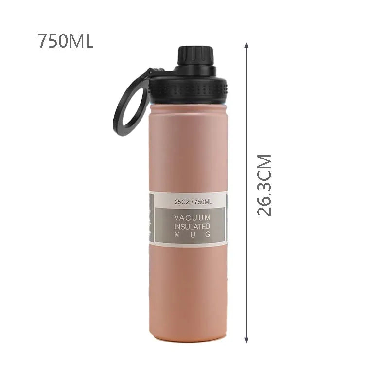 750ml Stainless Steel Vacuum Insulated Water Bottle with Magnetic Phone Holder