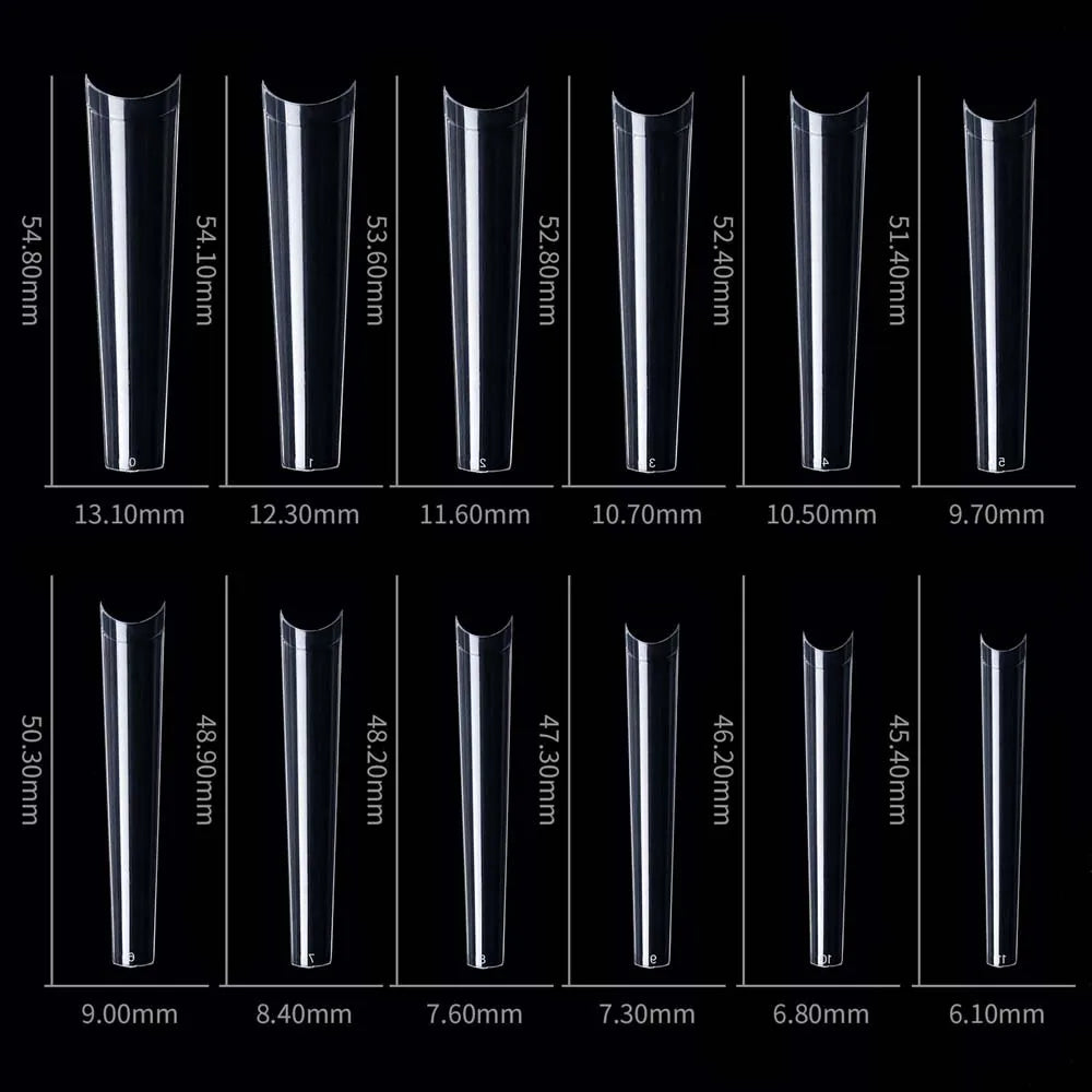 3XL Tapered Square Clear Full Cover Nail Tip 120PC Press On Nails False Artificial Tip  XXXL Extra Long Square Straight Nail Tip