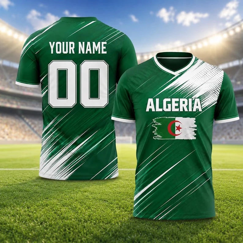 Algeria Football Jersey 2026 Fan Edition New Breathable Football Jersey Unisex Fan Gift Children's and Adult Training Clothing