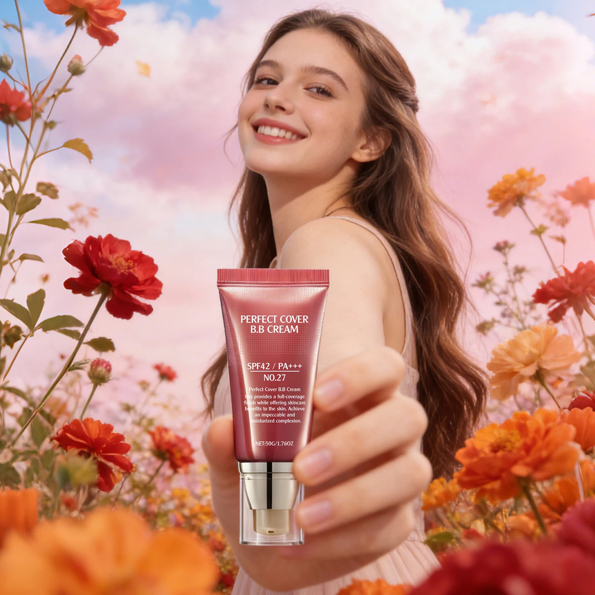 Perfect Cover BB Cream Full Coverage Oil Control Brighten Skin Tone Fading Blemishes Lightweight Natural Makeup Face Concealer