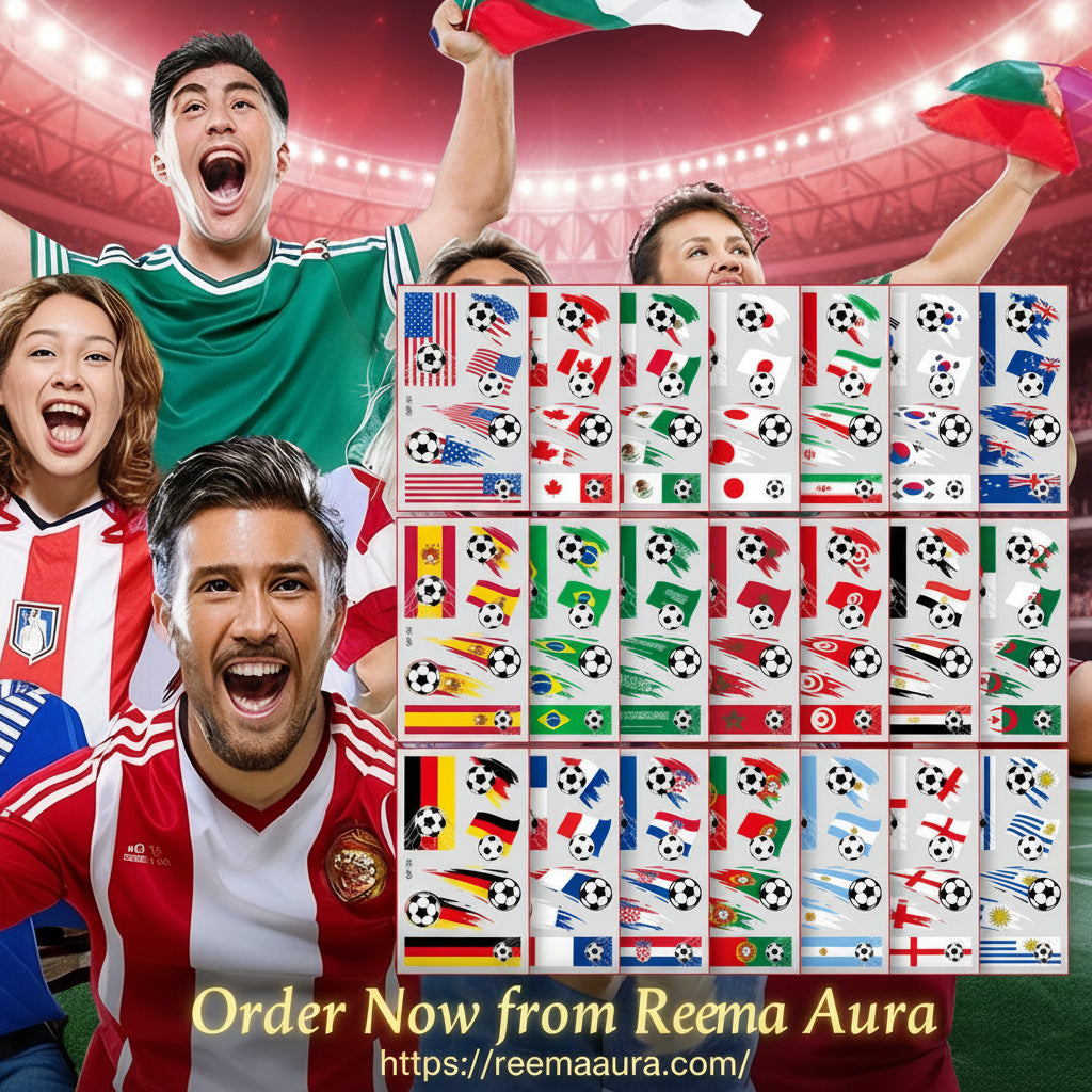 2026 Football Fan National Flag Face Stickers - ملصقات وجه بأعلام الدول لمشجعي كرة القدم 2026
