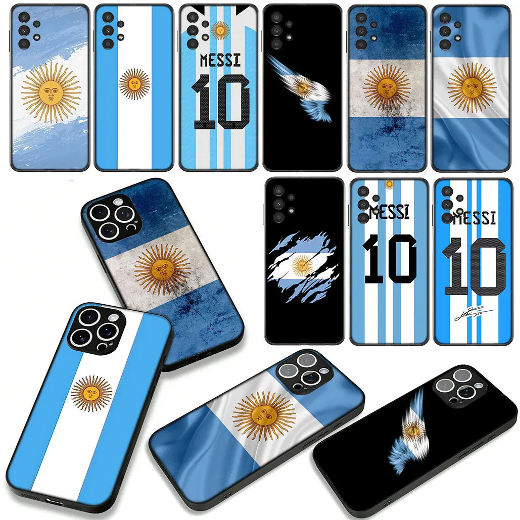 Argentina Flag Football iPhone Case - غطاء آيفون بتصميم علم الأرجنتين لكرة القدم