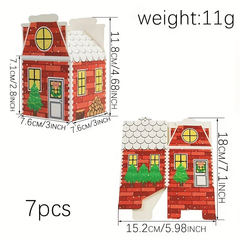 24pcs Christmas Village Paper Gift Boxes, House And Clock Tower Shaped Xmas Decorative Gift Containers,for Christmas Party Decor