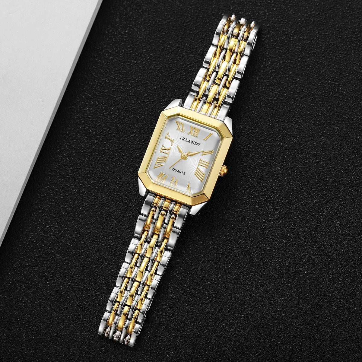 4PCS Elegant Rectangle Women Quartz Watch Bracelets Set Fashion Metal Girls Bracelet Wristwatches Relogio Feminino（Without Box）