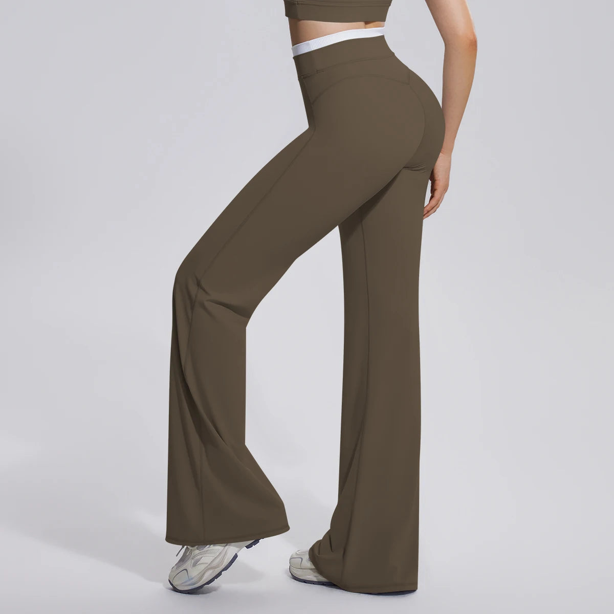 Rooftrellen Summer Woman Loose Breathable Yoga Wide Leg Pants Gym Running Quick Drying Yoga Pants High Stretch Bell-bottoms