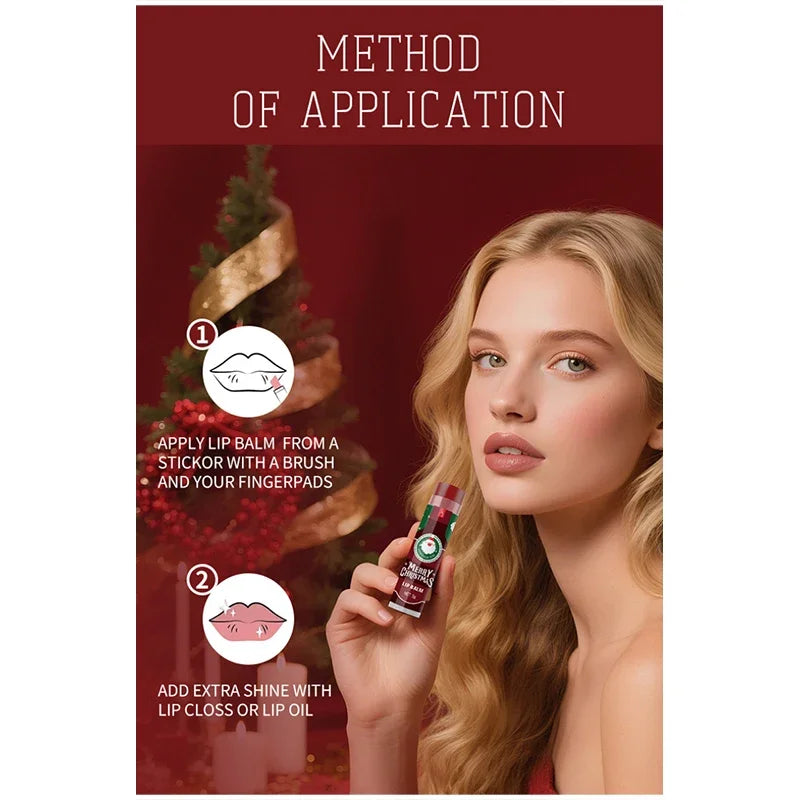 Christmas Lipstick Set Redwine Lip Balm 5gx8pcs Smoothing Lips Long Lasting Moisturizing, Light And Non Sticky Festival Gift