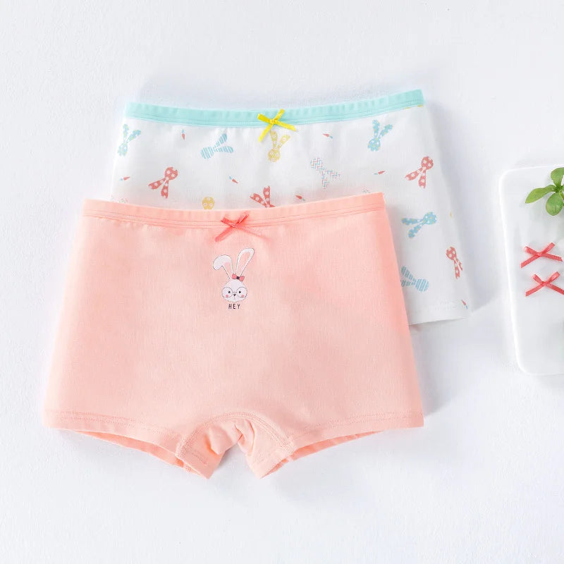Girls Cotton Underwear Children Flat Corner Pants Antibacterial Children Clothing Four Corner Pants Small Medium Girls Baby