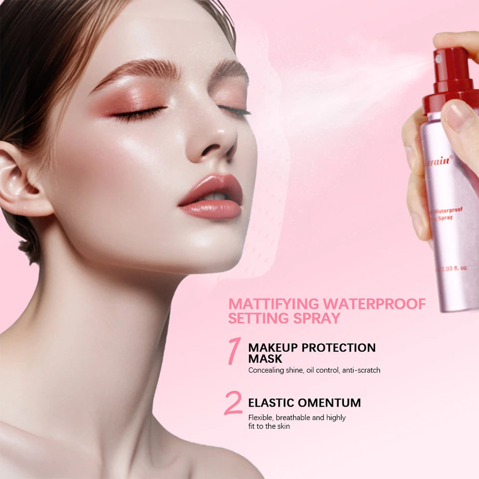 Long-Lasting Setting Spray Glossy Matte Base Makeup Oil Control Waterproof Moisturizing Make-up Fixer Spray for All Skin Style
