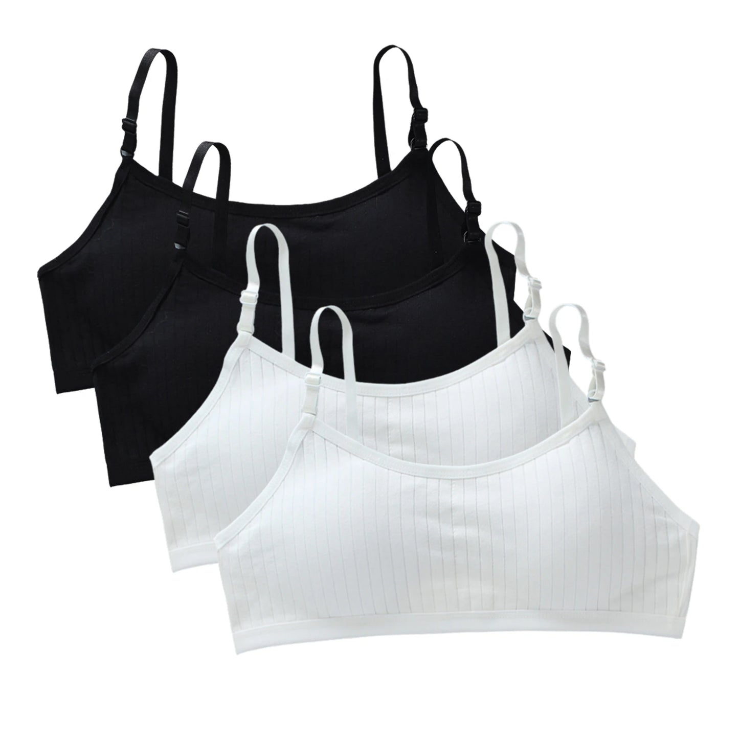 4pcs/Lot Teenage Girls Training Bras Seamless Middle High School Students Vest Bra Kids Children Back Buckle Bra Teens Underwear