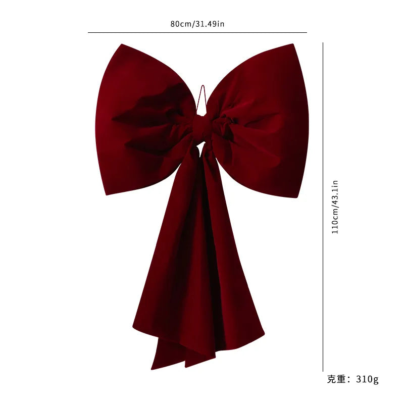 1PC Christmas Bow Red Velvet Christmas Tree Toppers Ornament Large Wreath Bows Door Wall Decor New Year Xmas Party Decoration