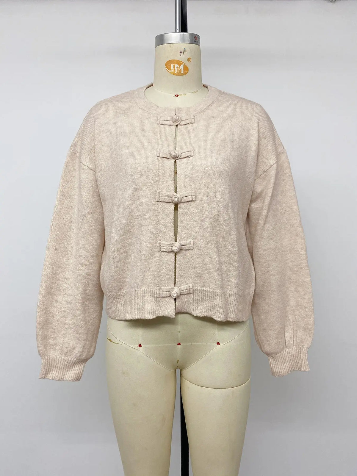Women Vintage Knitted Sweater Causal Long Sleeve O-Neck Soft Warm Chinese Style Buckle Cardigan Female Autumn Winter Outerwear