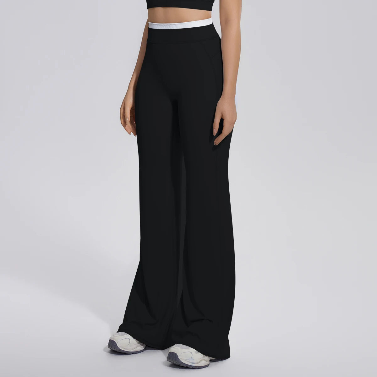 Rooftrellen Summer Woman Loose Breathable Yoga Wide Leg Pants Gym Running Quick Drying Yoga Pants High Stretch Bell-bottoms