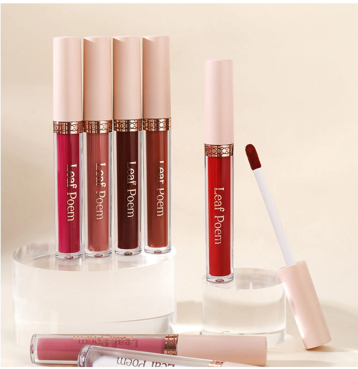 8-Piece Set of Matte Liquid Lipsticks and Lip Glazes - Waterproof, Non-Stick, Long-Lasting Lip Color in Brown, Pink, Purple, and Red Shades, Suitable for Daily Use and Parties