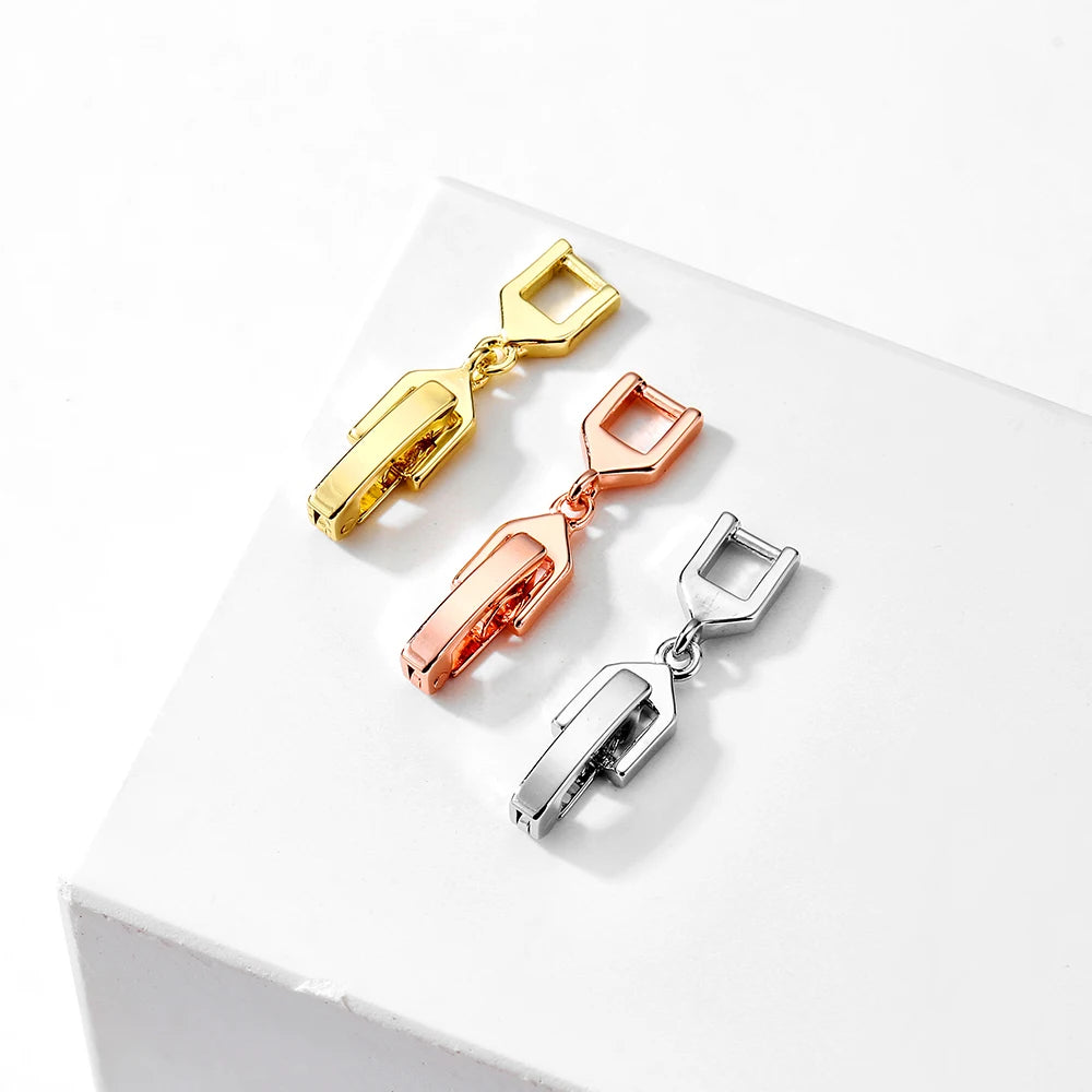 ZAKOL Three Colors Necklace Bracelet Extenders Simple Extension Fold Over Clasp for Jewelry Making Wholesale