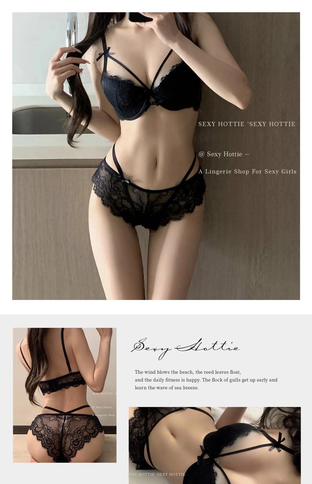MOYISU Pure Broken Desire Girl Japanese Bow Sweet Tea Mousse Sexy Lace Panties Thin Halter Bra Set