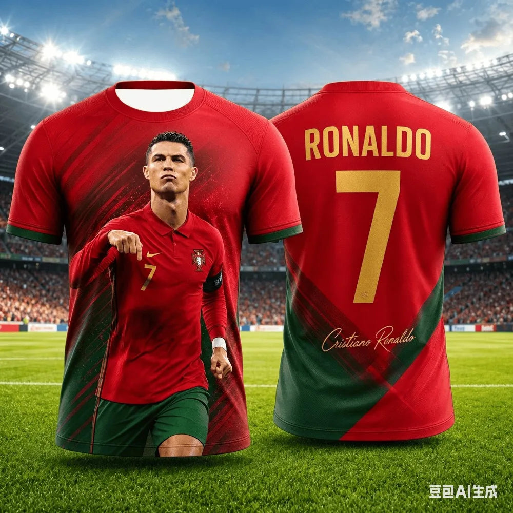 Ronaldo 3D Printed Football Jersey T-Shirt – Family Matching Outfit