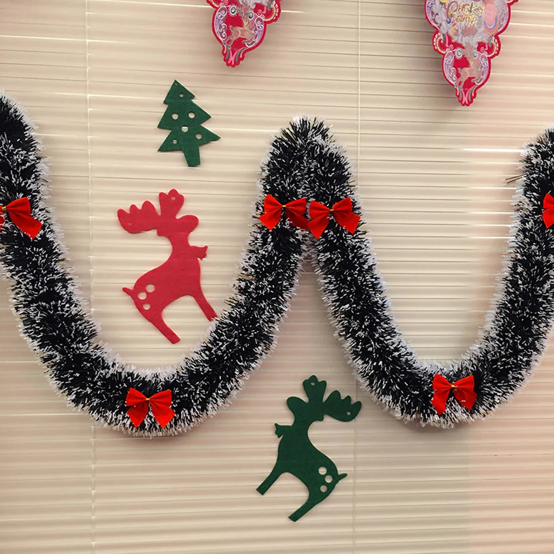 10M Christmas Eve Decoration Bar Tops Ribbon Garland Christmas Tree Kitchen Ornaments Wedding Party Decoration Prop
