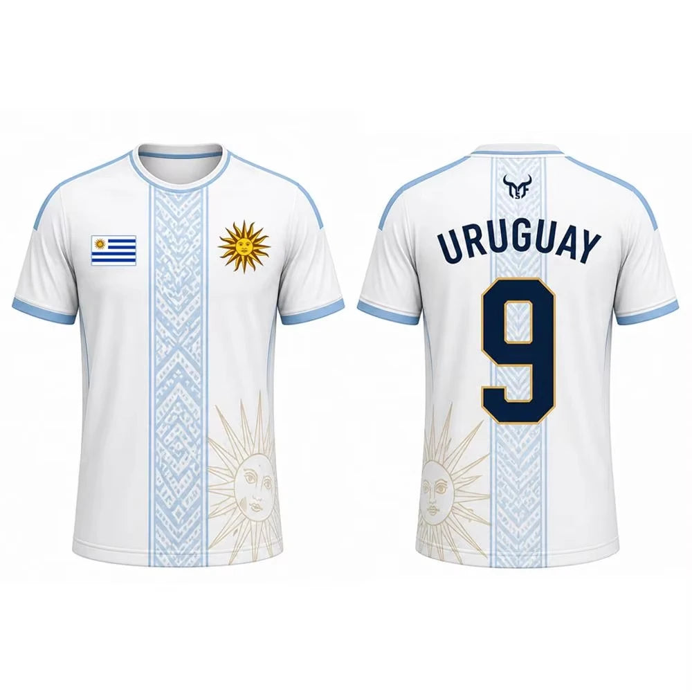 Uruguay Flag Pattern Soccer T Shirt Gaucho Lighthouse Print Family Edition Kids Adults Tee Sports Top Breathable Training Shirt