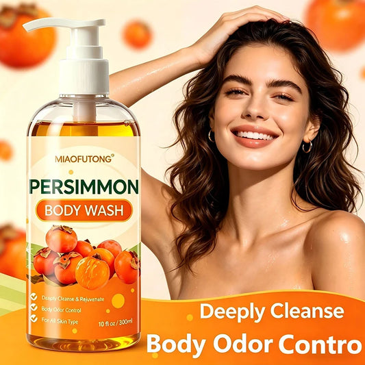 Persimmon Refreshing Shower Gel 300ml Eliminating Odor Rich Foam Gentle Cleaning Moisturising Vitamin C Radiant Smooth Skin