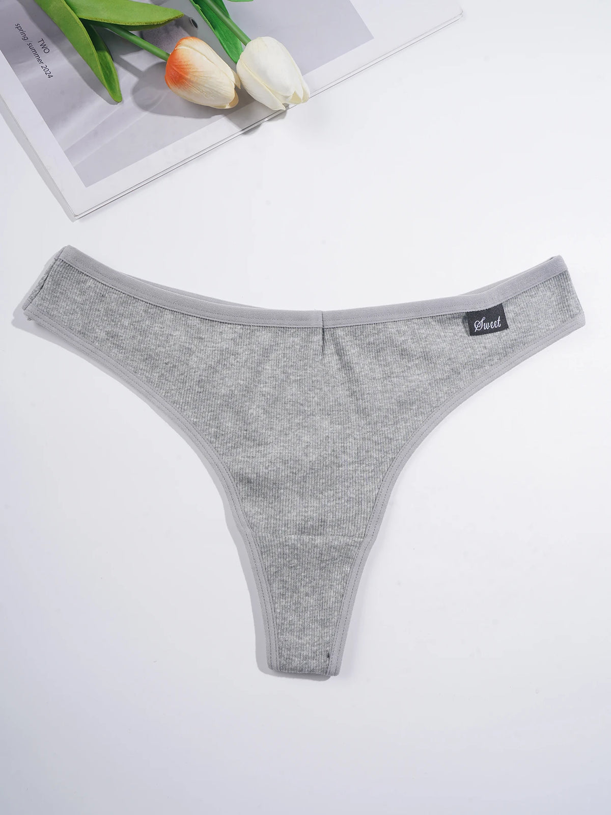 7PCS Cotton Women's Panties G-String Low Waist Solid Color Thongs Soft Breathable Underwear Sexy Intimates Lingerie tangas mujer