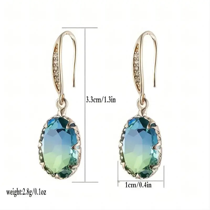 Trendy Cubic Zirconia Copper Drop Earrings For Women Girls Brown Crystal Pendant Earring Party Birthday Daily Jewelry