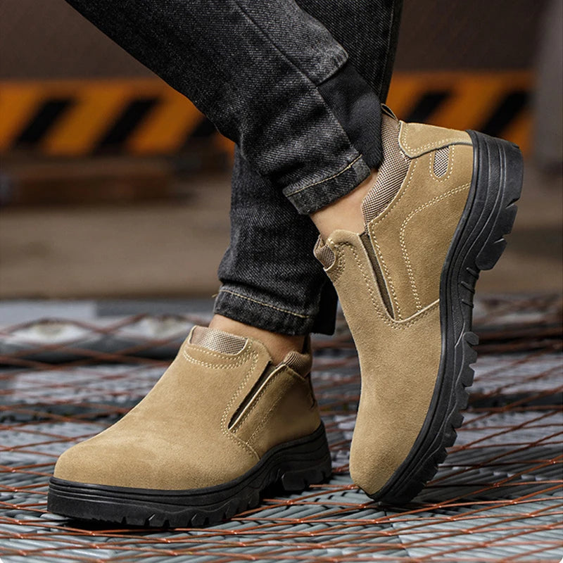 NYWOOH Men Anti Puncture Work Sneakers Breathable Safety Boots Male Soft Sole Wear Resistant Shoes Non-slip Protective Footwear