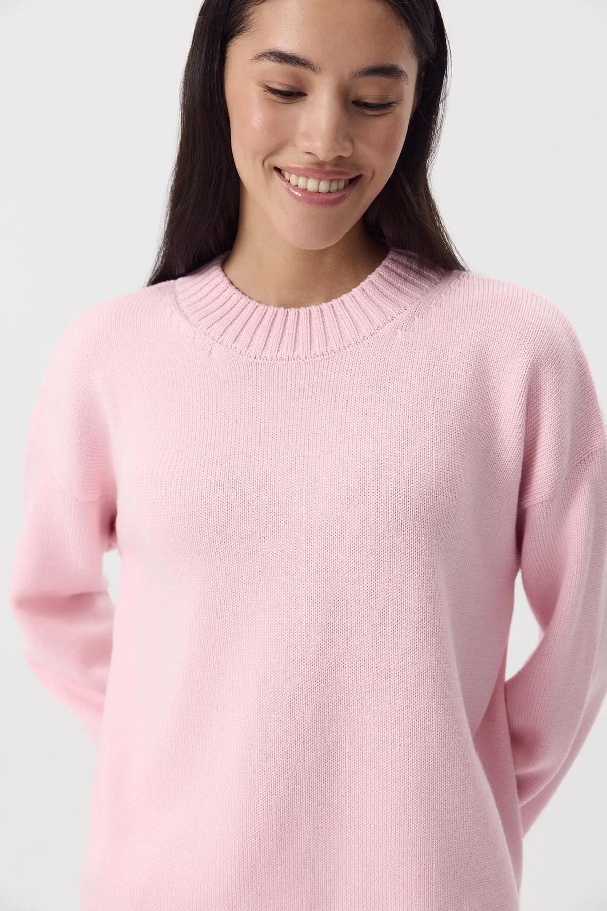 Women's Casual Solid Cotton Pullovers O-Neck Long Sleeve Warm Loose Knitted Top Female Autumn Winter Basic Soft Sweater