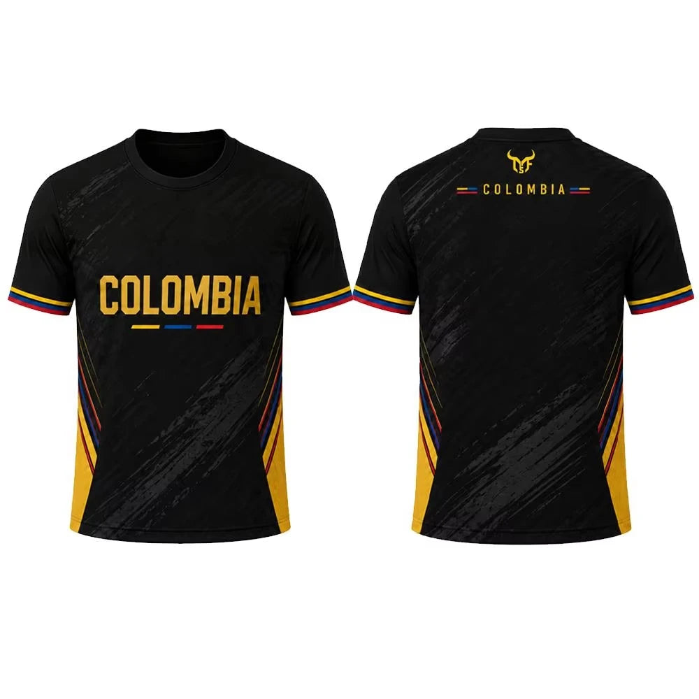 Colombia Flag 3D Printed T Shirt Family Style for Adults Kids Outdoor Casual Breathable Short Sleeve Top for Sports Fitness