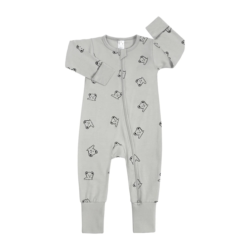 Spring Long Sleeve Baby Romper Newborn Jumpsuit Toddler Boy Girl Cotton Soft Onesie Pajamas Double Zipper Bodysuit Fall Clothes