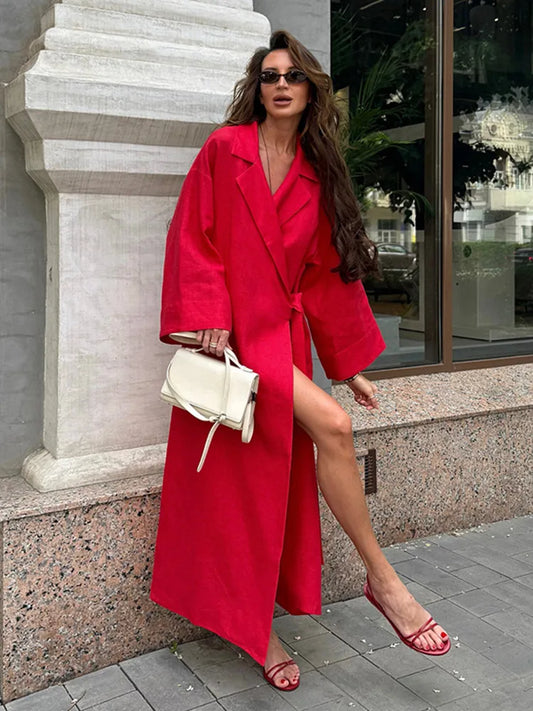 BKLD Women Clothes Turn-Down Collar Long Dresses Lace-Up Long Sleeve Formal Gala Wedding And Evening Party Occasion Dress