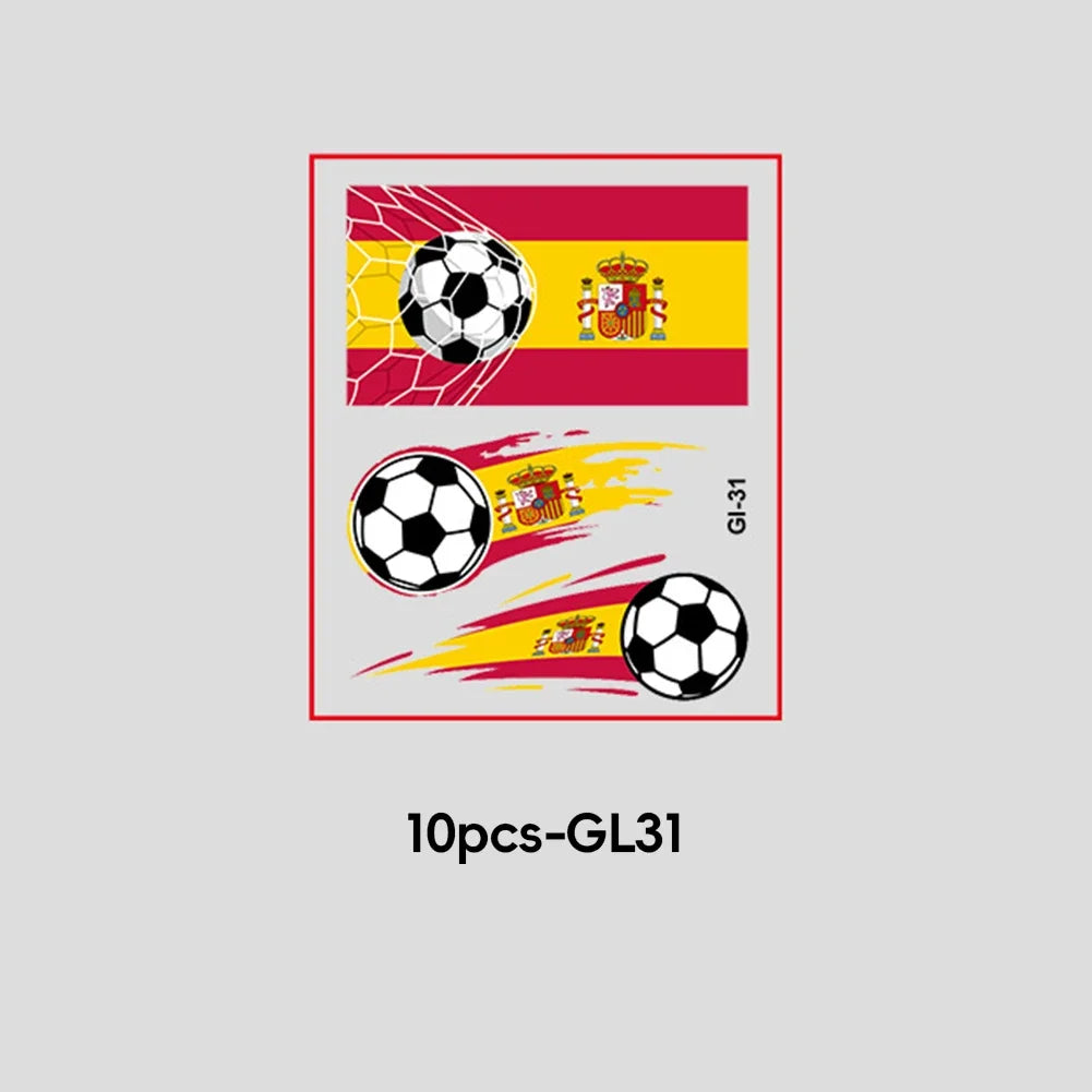 Soccer Fan National Flag Face Tattoo Stickers - ملصقات وشم مؤقتة بأعلام الدول لمشجعي كرة القدم