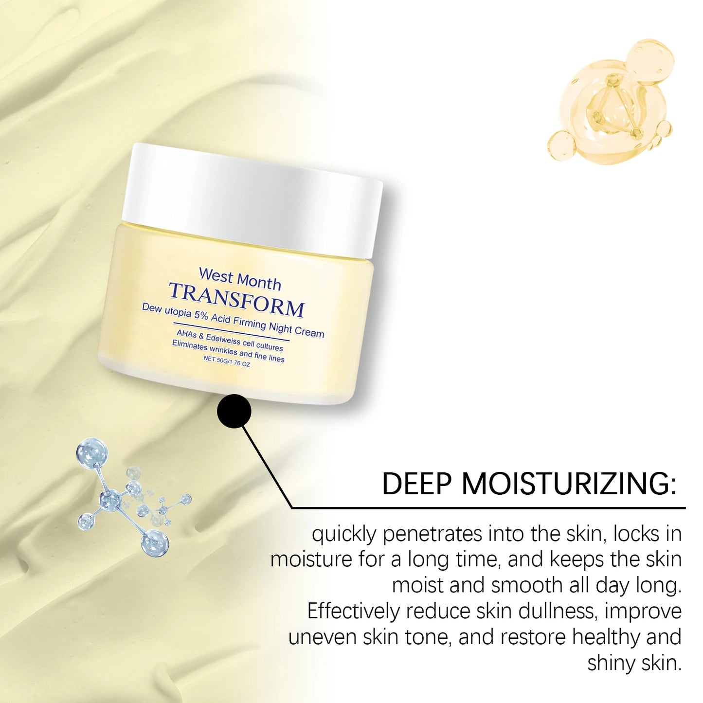 WEST MONTH Firming Night Cream Effectively Fight Wrinkles, Eeduce Fine Lines and Wrinkles, Tighten the Skin Firming Cream