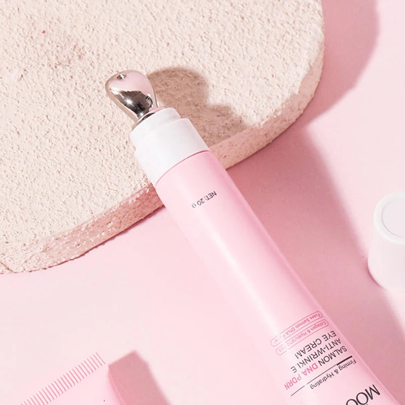 Salmon Pink PDRN Skincare Set Firming Soothing Massage Eye Cream Glow Moisturizing Toner Oil Control Cleansing Gel Facial Wash
