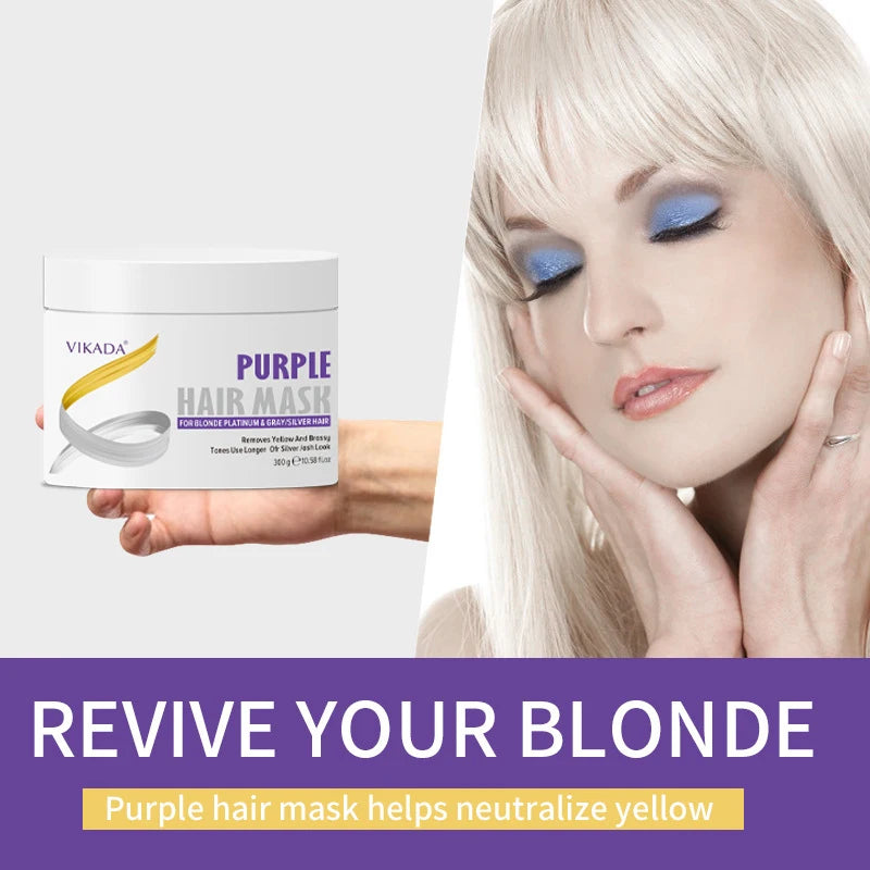 Gray Color Fixing Hair Mask Shampoo Cover Gray Hair Fade Yellow After Bleach Hair Shampoo Non-irritating Purple Shampoo Blonde