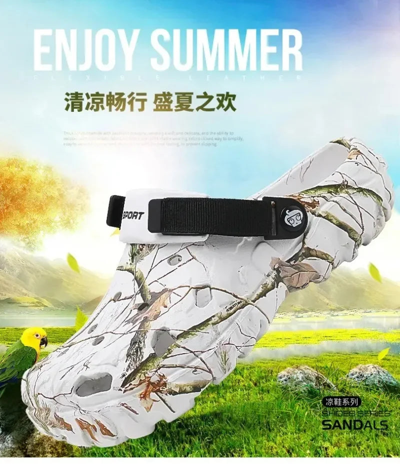 Summer Men's Clogs Sandals Man Home Garden Shoes Comfortable Men Slippers Non-Slip Soft Bottom Flip Flop Sandals Big Size 46 47