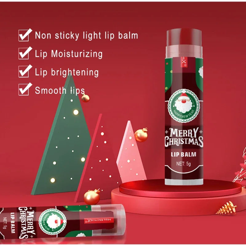Christmas Lipstick Set Redwine Lip Balm 5gx8pcs Smoothing Lips Long Lasting Moisturizing, Light And Non Sticky Festival Gift