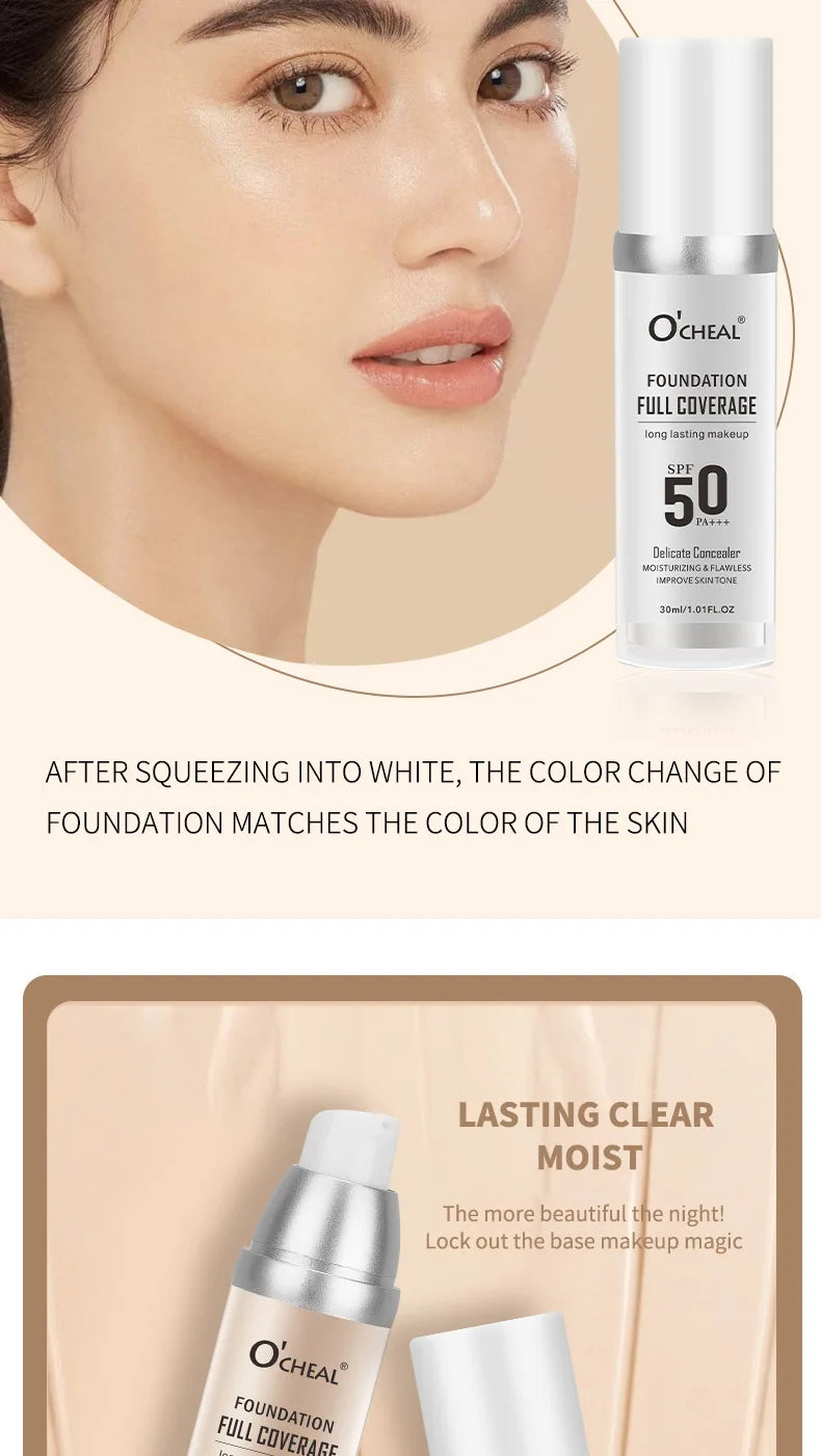 Color Changing Liquid Foundation Concealer Face Base Primer Cosmetics Long-Lasting,Moisturizing BB Cream Base Make-up for women
