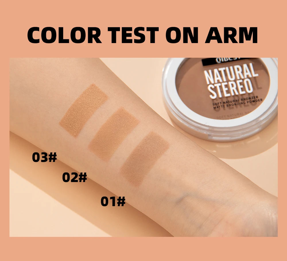 QIBEST Face Bronzer Makeup Contour Shading Powder Trimming Powder Cosmetic Face Concealer Highlighter Bronzer Palette For Women