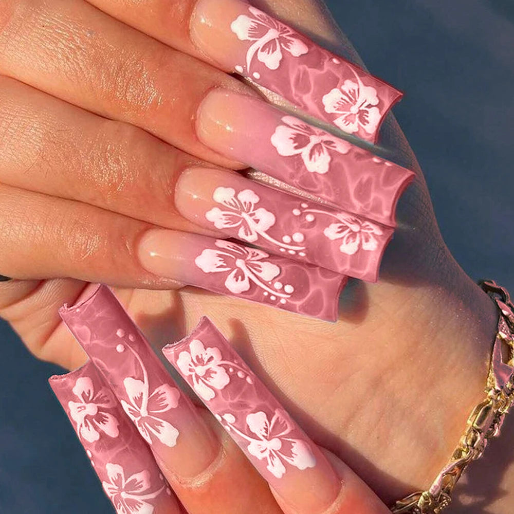 120Pcs Acrylic French False Nails – Full Cover Press On Nail Tips أظافر أكريليك فرنسية لاصقة بتغطية كاملة – 120 قطعة