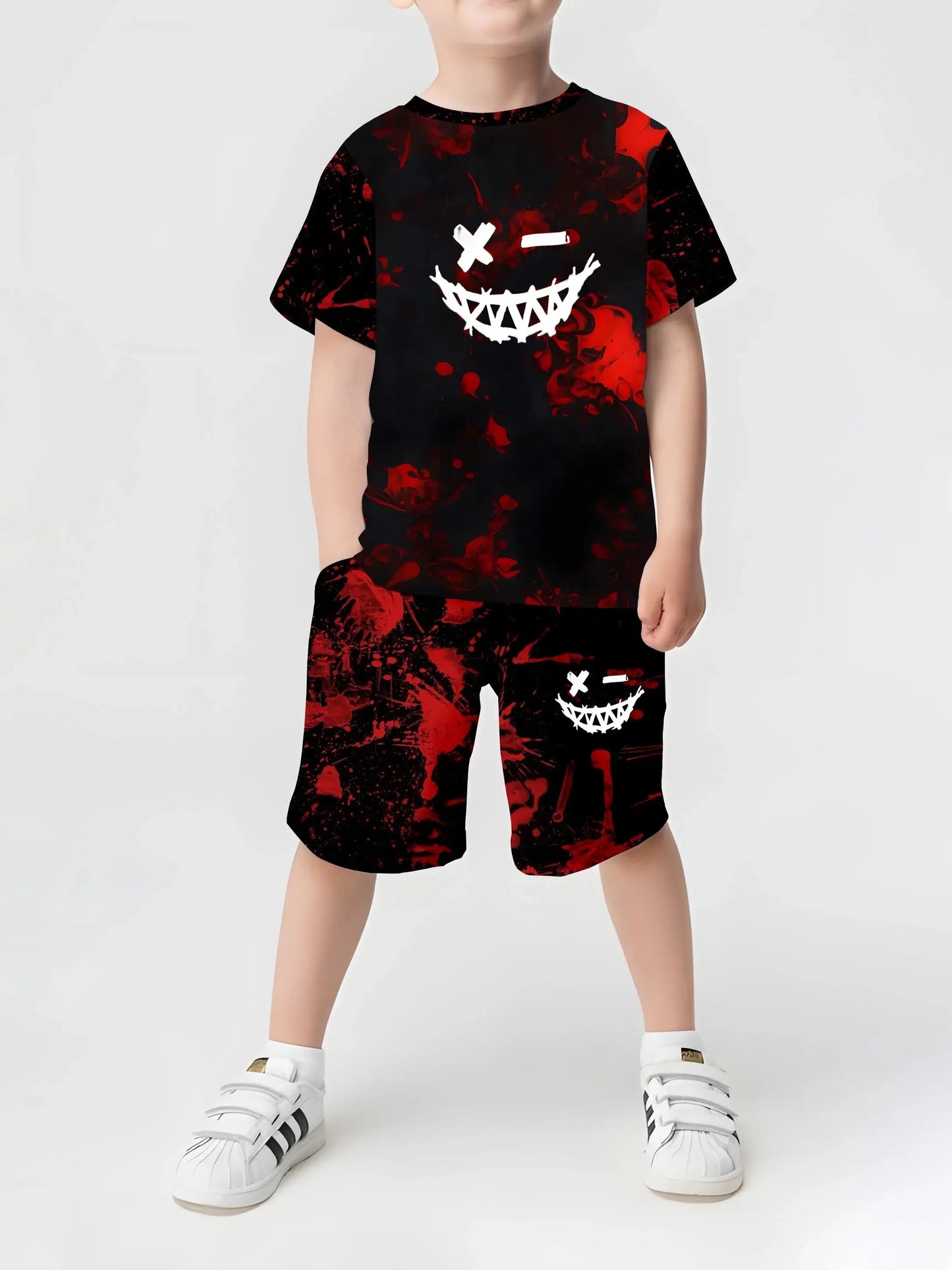 Kids Summer Crown Print T-Shirt & Shorts Set
