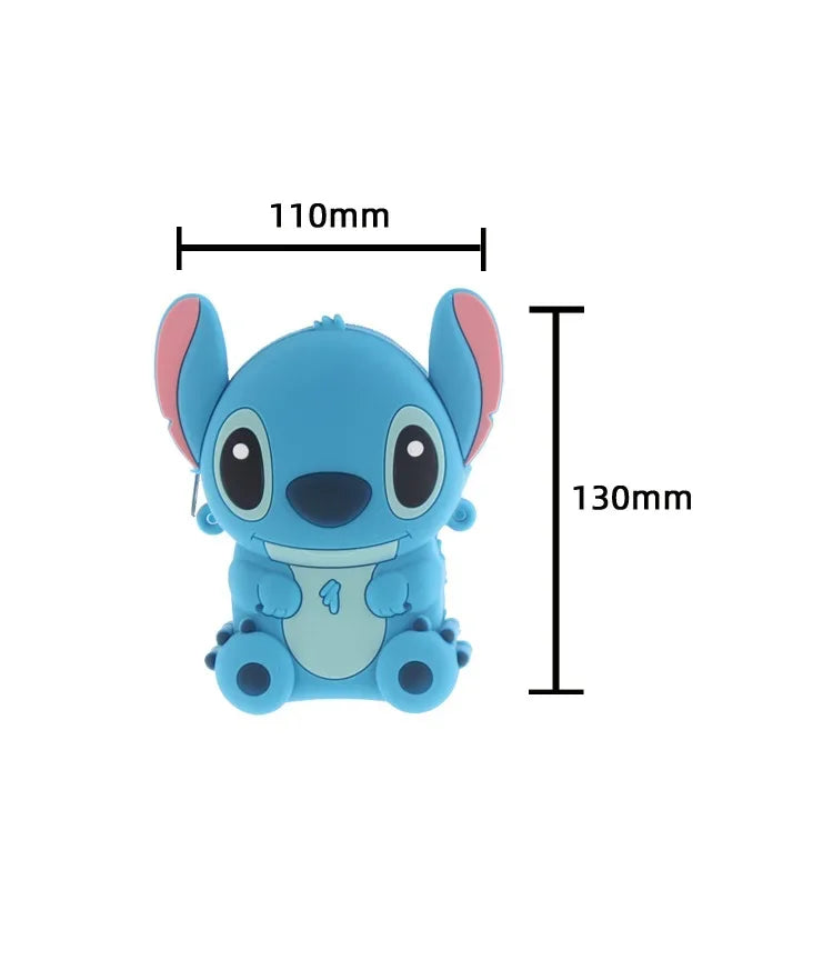 Disney Stirch Children Shoulder Bag Waterproof Silicone Bag Baby Girl Kindergarten Primary coin purse cartoon bag storage bag