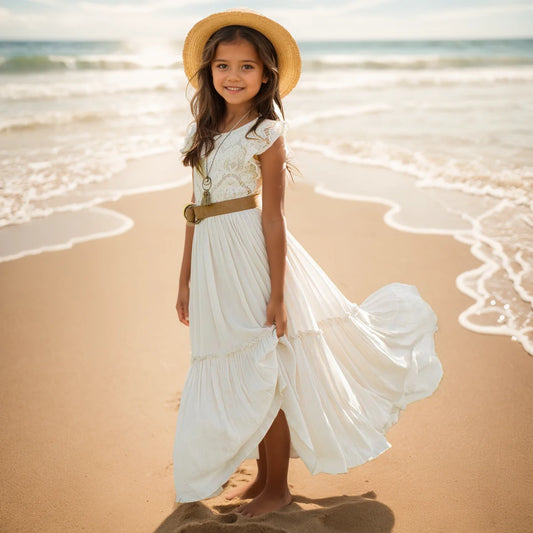 3-14 years Girls Lace Bohemia Long Dresses
