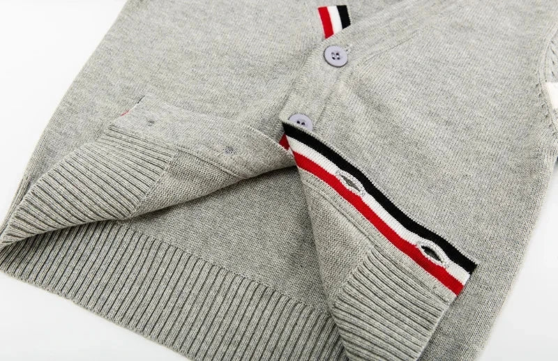 Children's Korean sweater boys Spring Autumn striped pure cotton cardigan 1-7Y