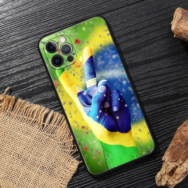 Brazil Flag Football iPhone Case