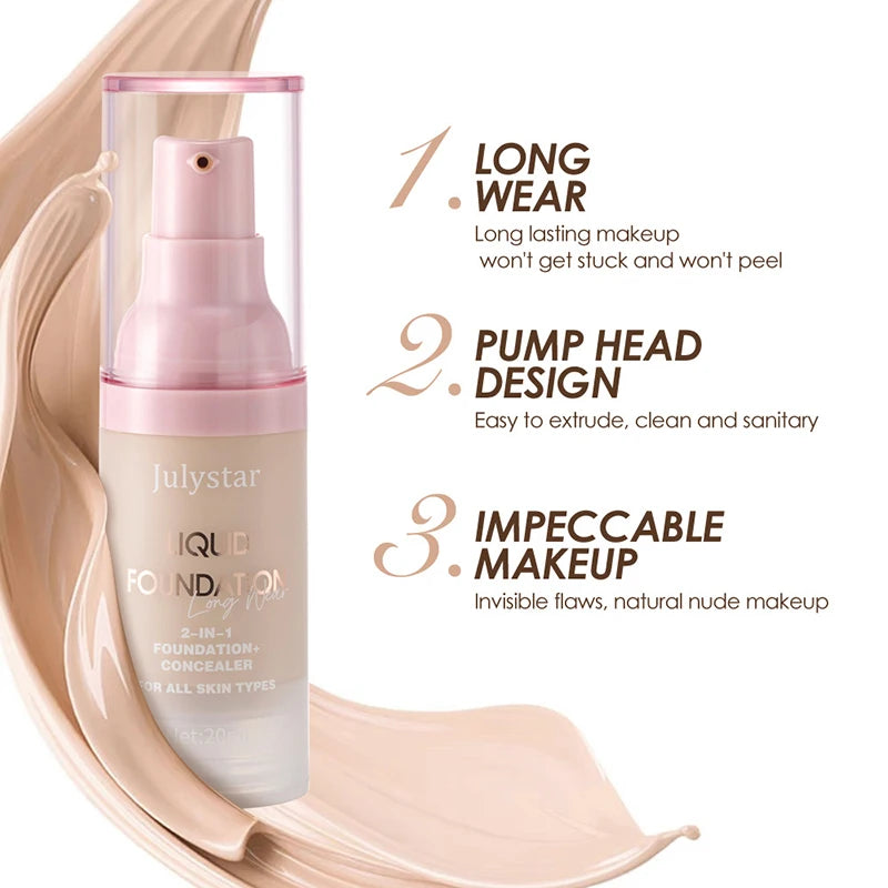 High Coverage Liquid Foundation Tint Oil Control Face Brighten Natural Concealer Waterproof BB Cream Makeup Korean Base Cosmetic