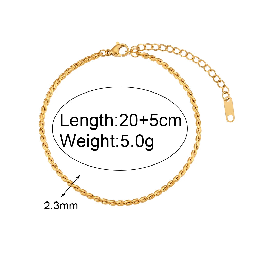 E.B.belle Blingbling Zircon Cubic Zirconia Tennis Chain Anklets Leg Bracelets For Woman Stainless Steel Bracelet On the Leg