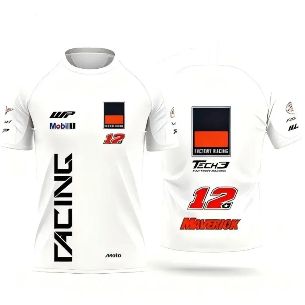 Breathable Quick Dry Motorcycle T Shirt for 2026 Summer Family Style Casual Short Sleeve Sports Tee Suitable for Adults Kids